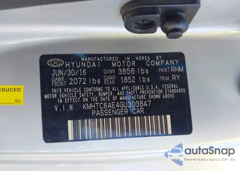 2016 Hyundai Veloster Turbo из США, поврежденный, VIN KMHTC6AE4GU303847